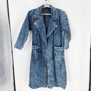 1980s Vintage Acid Washed Jean Duster from PG Collections western NFR streetwear